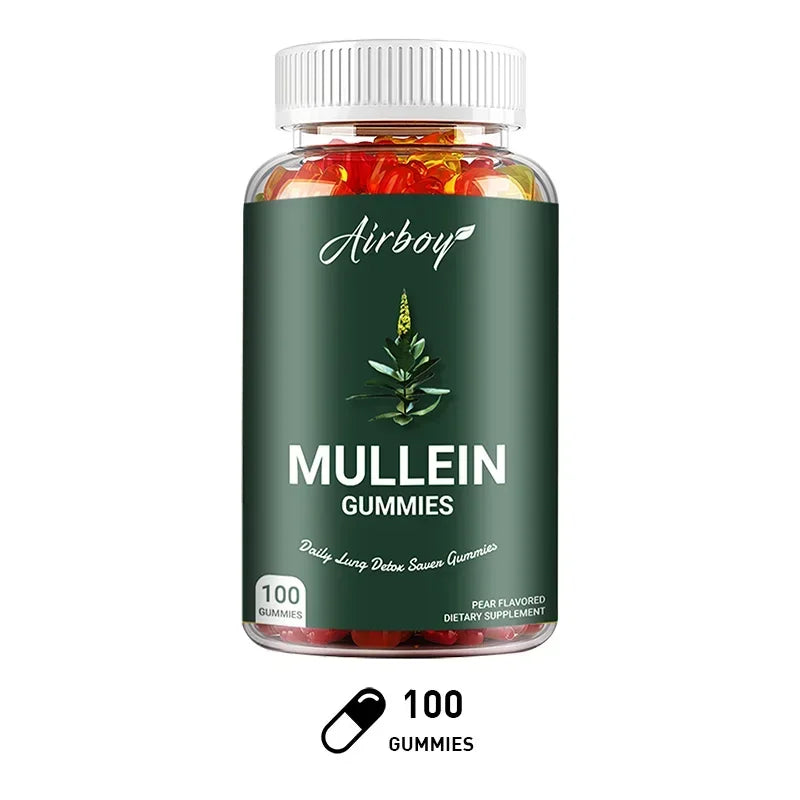 Mullein Gummies for Lung & Respiratory Support – Natural Mullein Leaf Extract Gummies for Clear Breathing, Immune Support & Daily Wellness.